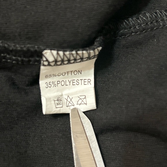 Hello Molly Tee Size 10 Black Cotton Poly Sleeveless T Shirt Top w/Shoulder Pads - Picture 9 of 9